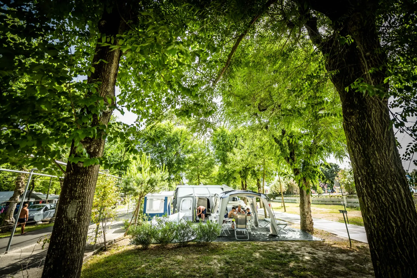 Piazzola immersa nel verde del campeggio